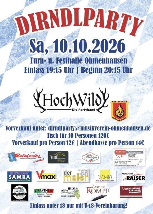 Dirndlparty 10.10.2026